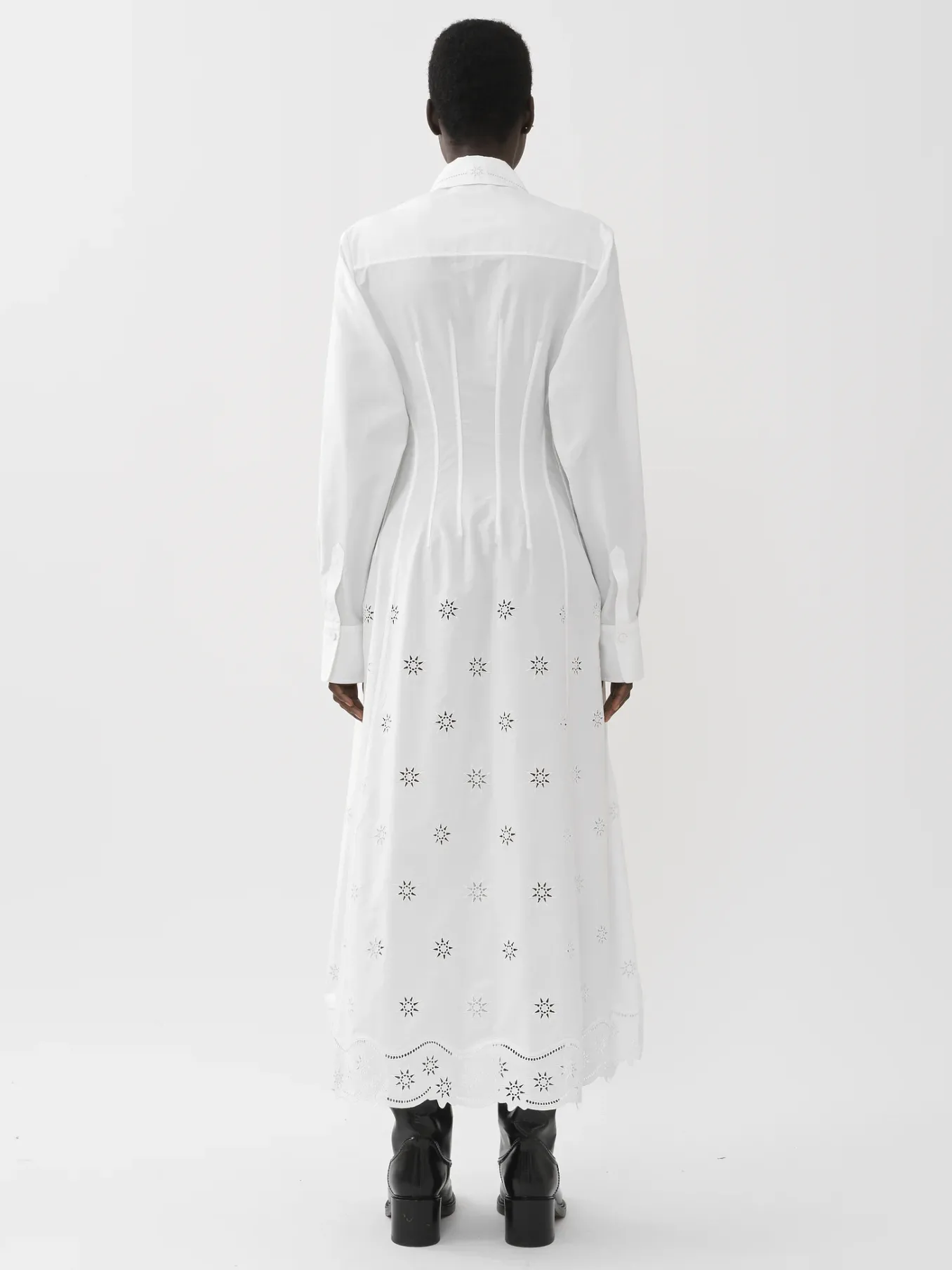 Robes-Chloé Robe Chemise Longue Corset Blanc