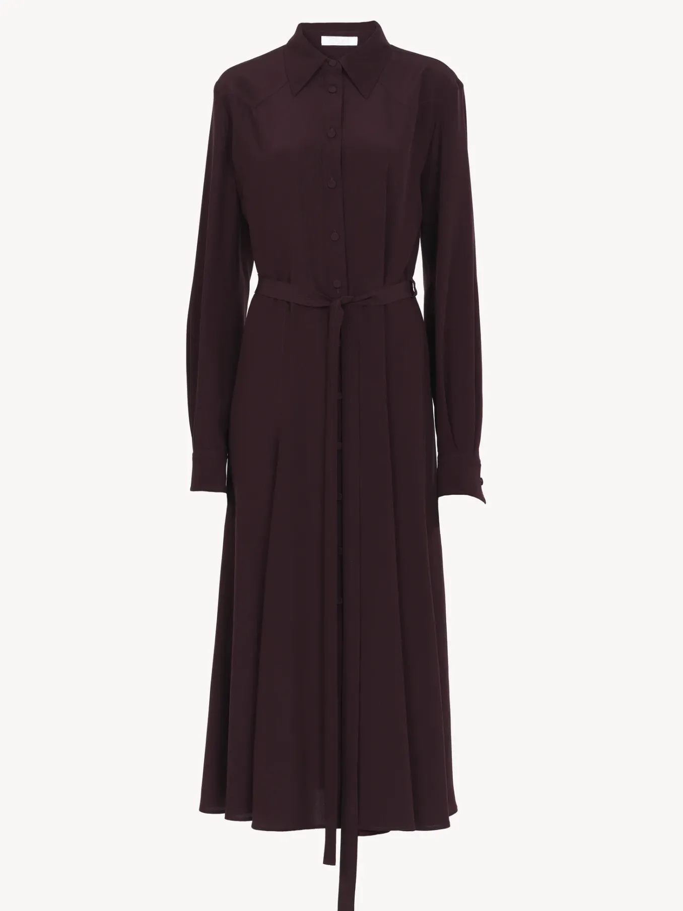 Robes-Chloé Robe Chemise Midi Ceinturee Obscure Purple