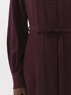 Robes-Chloé Robe Chemise Midi Ceinturee Obscure Purple
