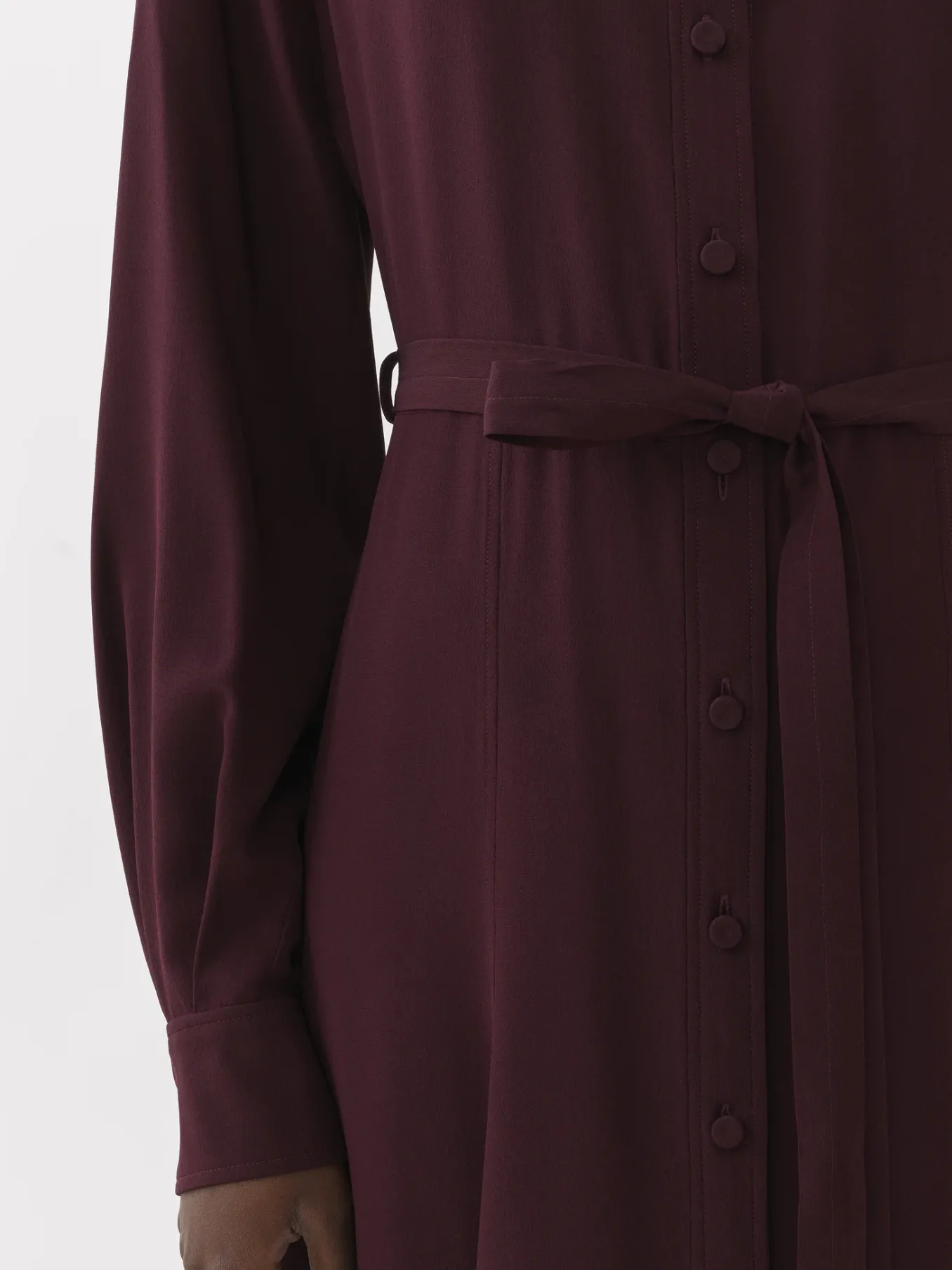 Robes-Chloé Robe Chemise Midi Ceinturee Obscure Purple