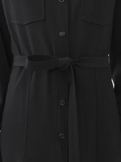 Robes-Chloé Robe Chemise Midi Ceinturee Noir