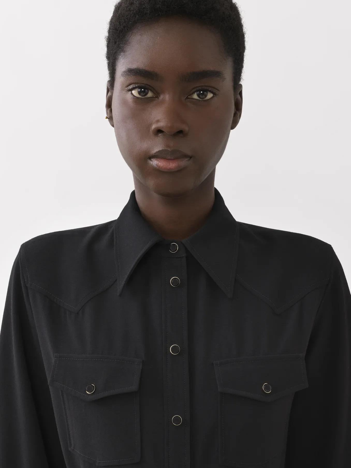 Robes-Chloé Robe Chemise Midi Ceinturee Noir