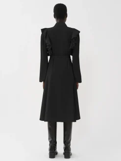 Robes-Chloé Robe Chemise Volantee Noir