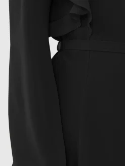 Robes-Chloé Robe Chemise Volantee Noir