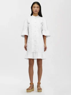 Vêtements-Chloé Robe Chemise Volantee Blanc