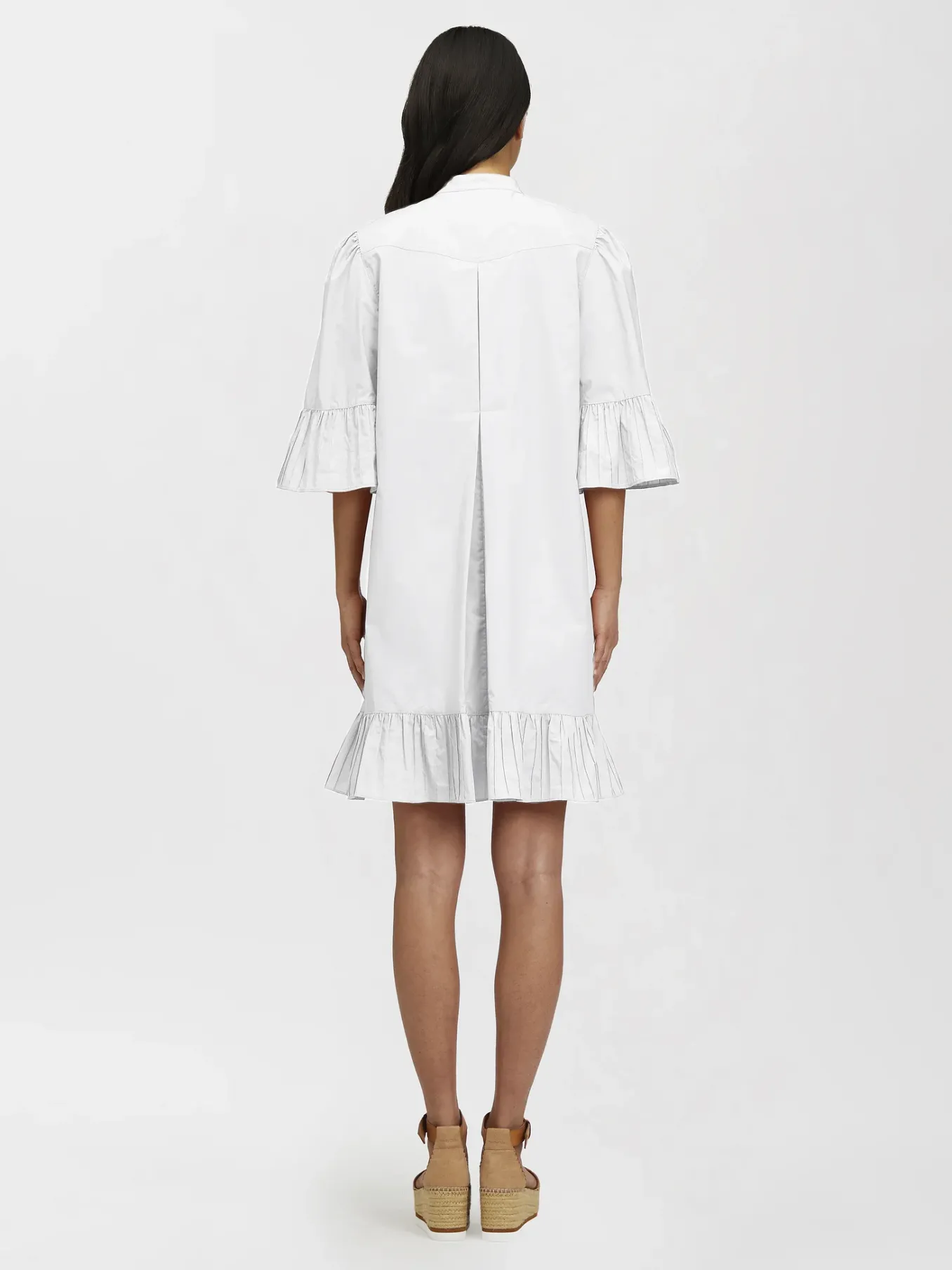 Vêtements-Chloé Robe Chemise Volantee Blanc