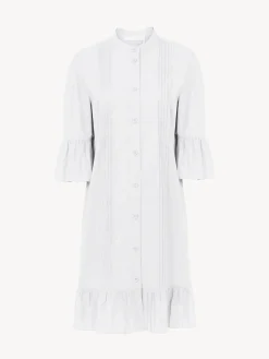 Vêtements-Chloé Robe Chemise Volantee Blanc