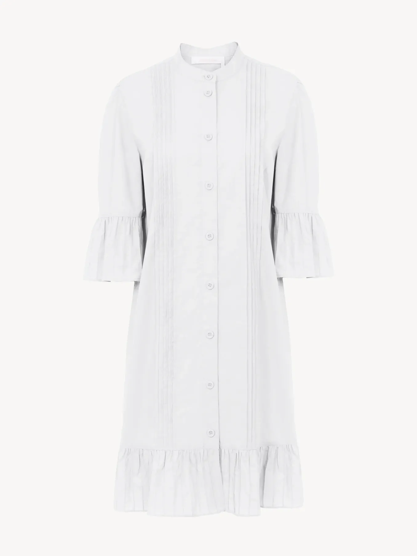 Vêtements-Chloé Robe Chemise Volantee Blanc