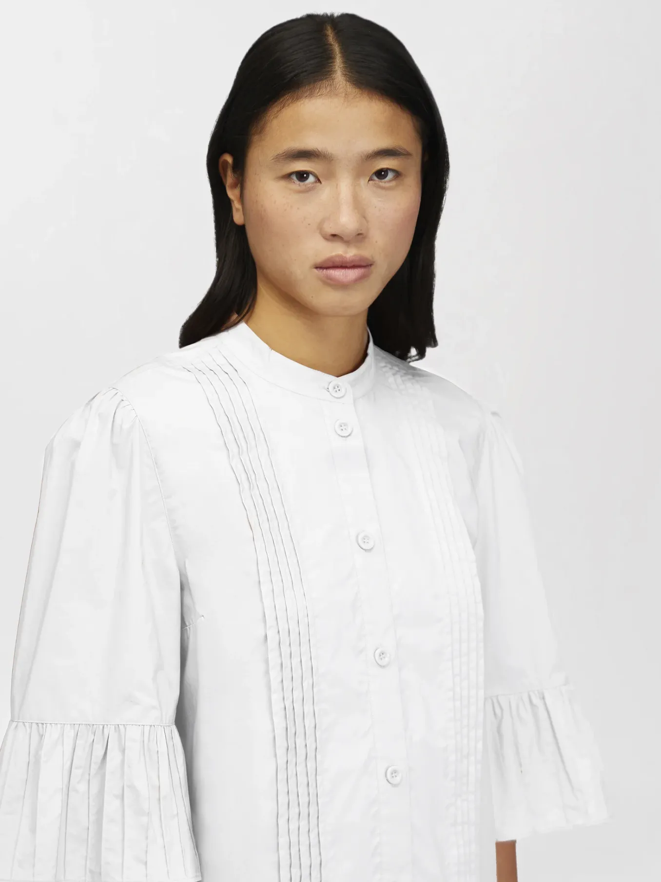 Vêtements-Chloé Robe Chemise Volantee Blanc