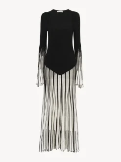 Robes-Chloé Robe Longue Evasee Noir