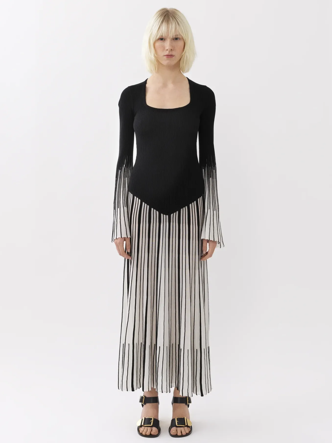 Robes-Chloé Robe Longue Evasee Noir