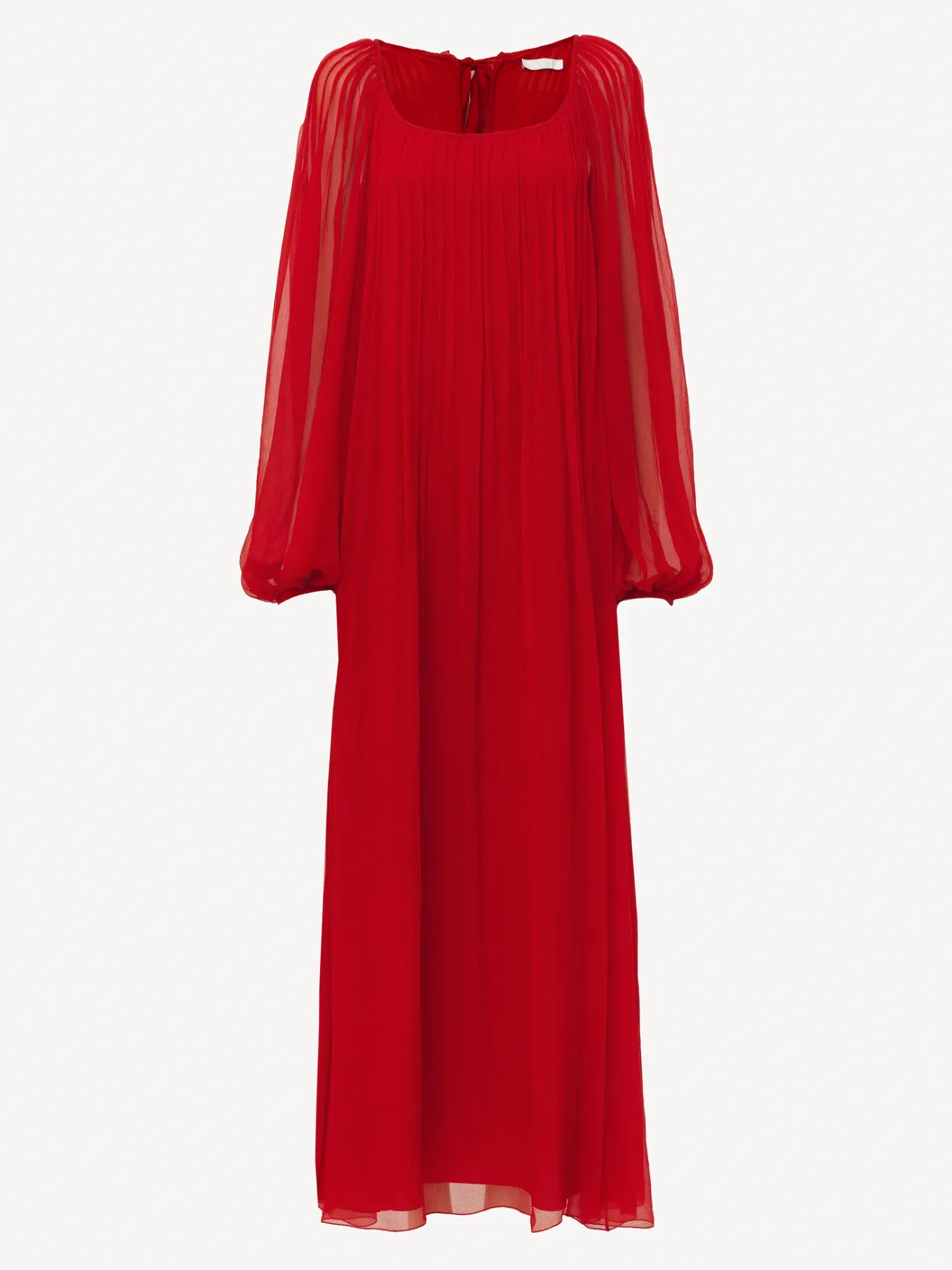 Robes-Chloé Robe Longue Plissee Rising Red