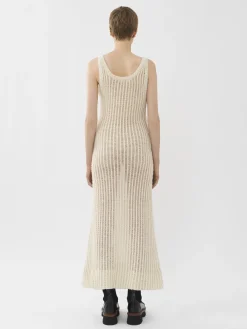 Robes-Chloé Robe Longue Sans Manches White Powder