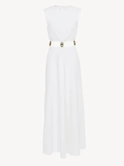 Robes-Chloé Robe Longue Sans Manches Blanc