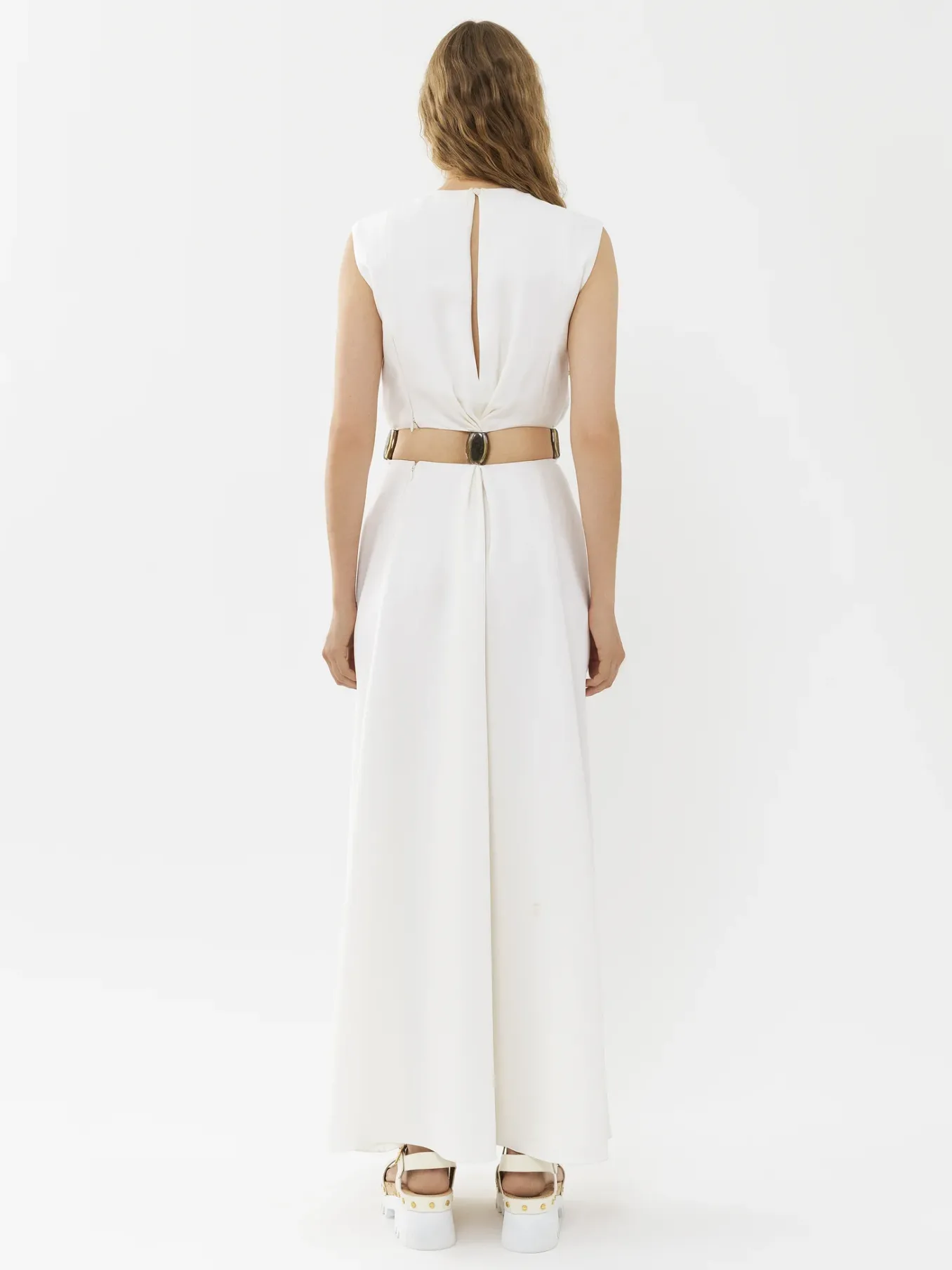 Robes-Chloé Robe Longue Sans Manches Blanc
