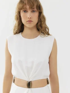 Robes-Chloé Robe Longue Sans Manches Blanc