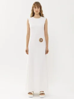 Robes-Chloé Robe Longue Sans Manches Blanc