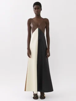 Robes-Chloé Robe Longue Style Lingerie Multicolor Brown 1