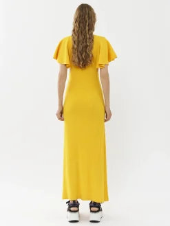 Robes-Chloé Robe Longue Volantee Truly Yellow