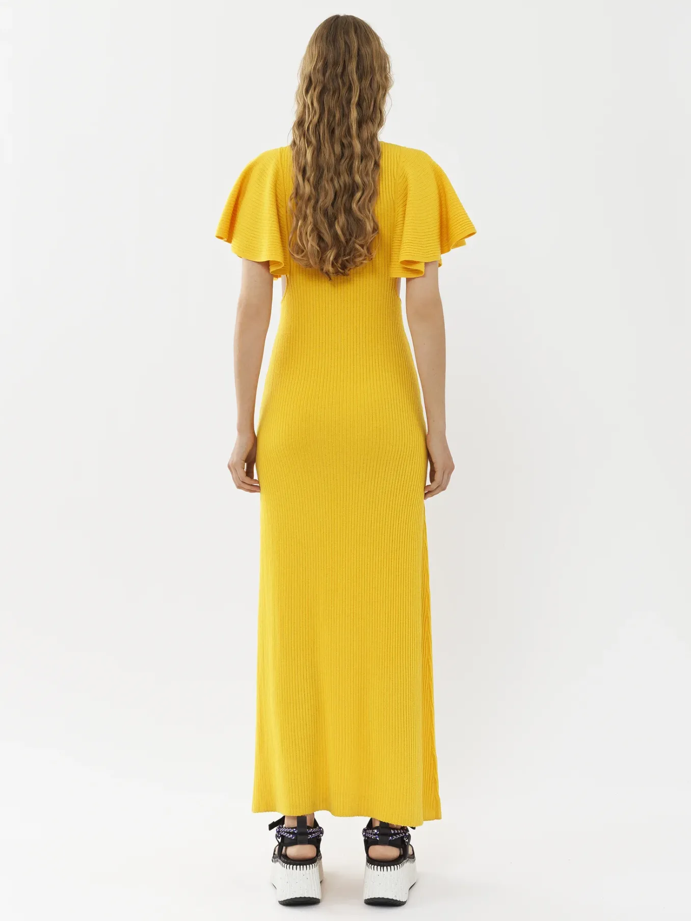 Robes-Chloé Robe Longue Volantee Truly Yellow