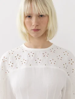 Robes-Chloé Robe Longueur Genou Manches Ballon Iconic Milk