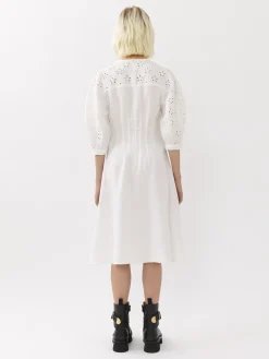 Robes-Chloé Robe Longueur Genou Manches Ballon Iconic Milk
