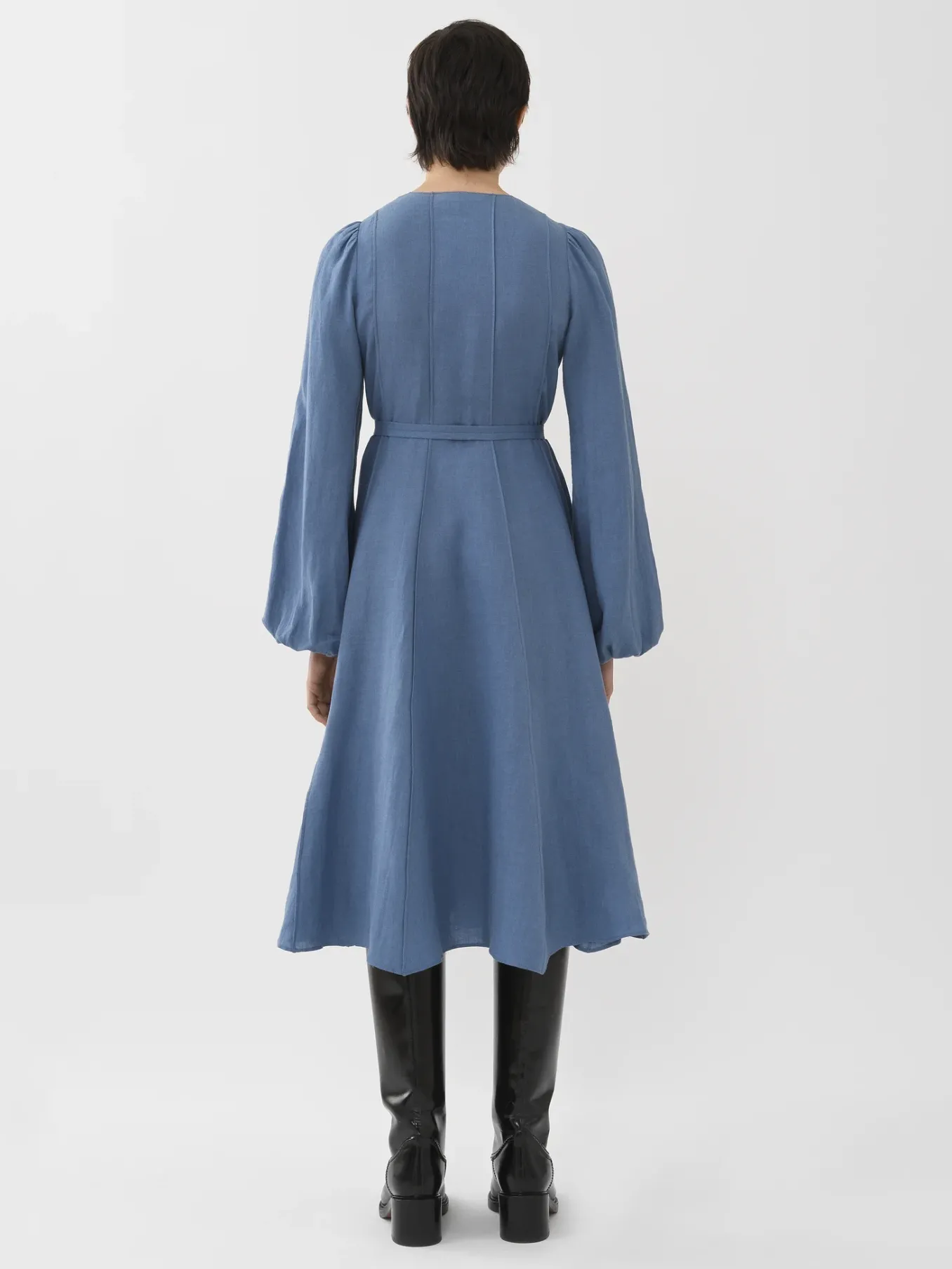 Robes-Chloé Robe Longueur Genou Nervuree Pure Blue