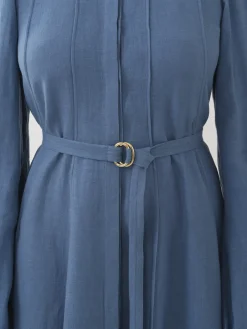 Robes-Chloé Robe Longueur Genou Nervuree Pure Blue