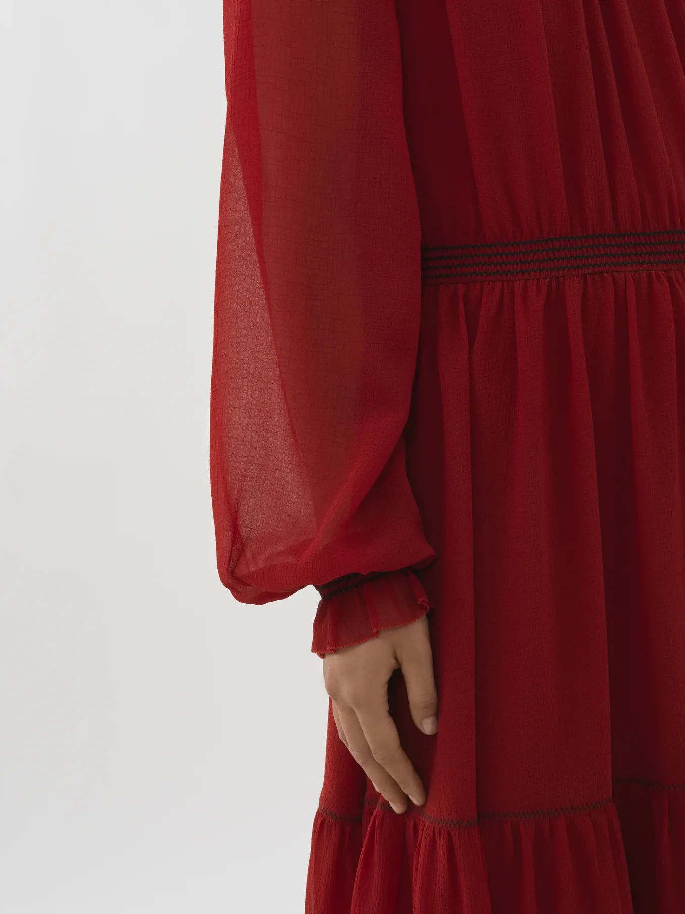 Vêtements-Chloé Robe Maxi A Superpositions Red Ochre