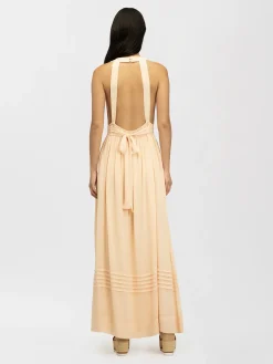 Vêtements-Chloé Robe Maxi Dos Nu Bleached Orange