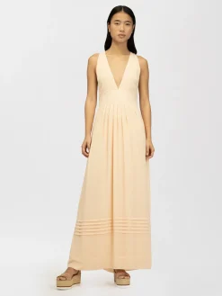 Vêtements-Chloé Robe Maxi Dos Nu Bleached Orange