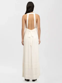Vêtements-Chloé Robe Maxi Dos Nu Cloudy White