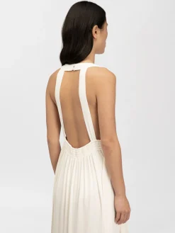 Vêtements-Chloé Robe Maxi Dos Nu Cloudy White
