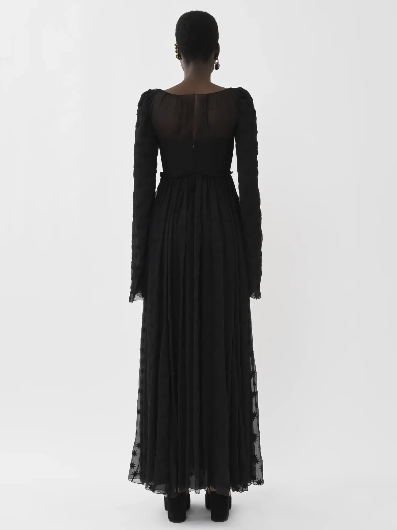 Robes-Chloé Robe Maxi Empire Noir