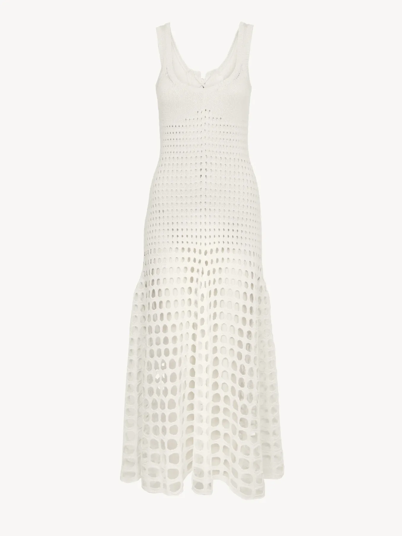 Robes-Chloé Robe Maxi Sans Manches Blanc