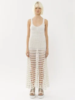 Robes-Chloé Robe Maxi Sans Manches Blanc