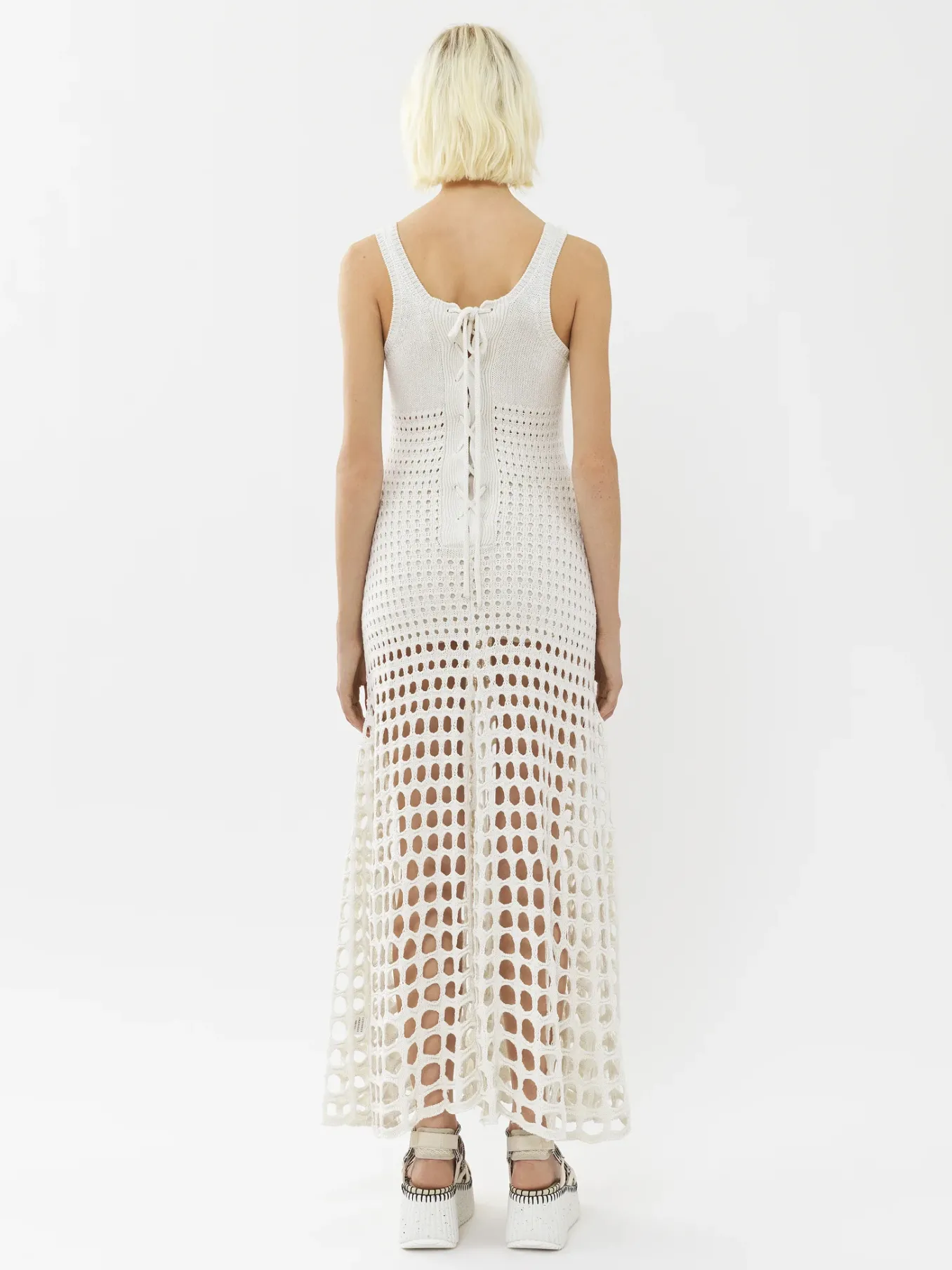 Robes-Chloé Robe Maxi Sans Manches Blanc