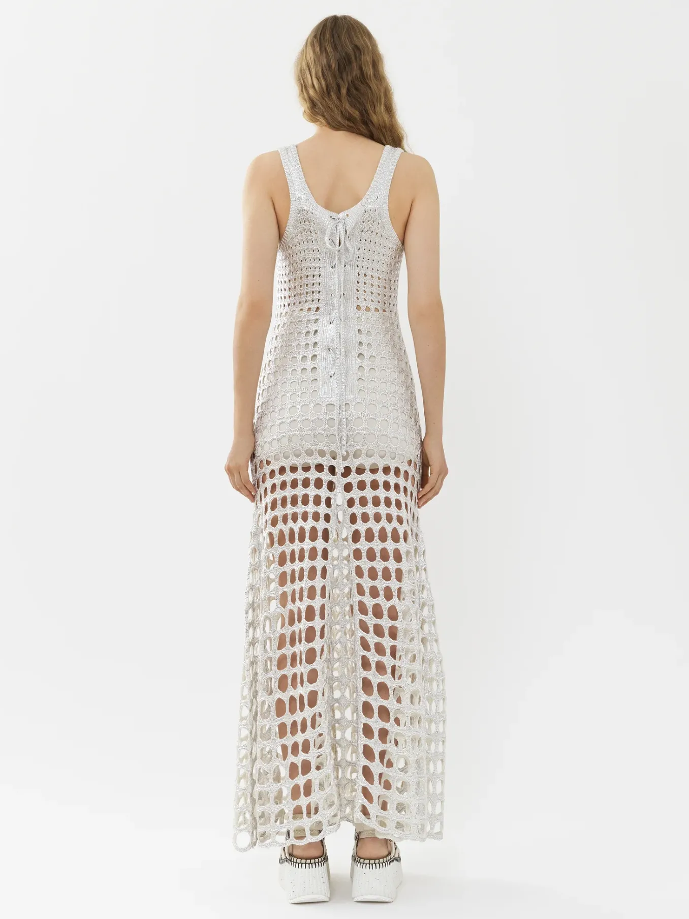Robes-Chloé Robe Maxi Sans Manches Silver Grey