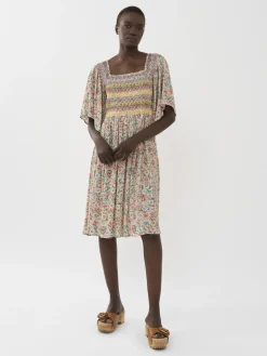 Vêtements-Chloé Robe Midi A Smocks Multicolor 1