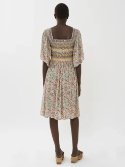 Vêtements-Chloé Robe Midi A Smocks Multicolor 1
