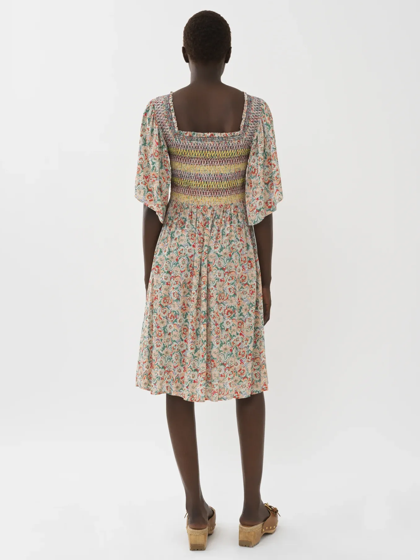 Vêtements-Chloé Robe Midi A Smocks Multicolor 1