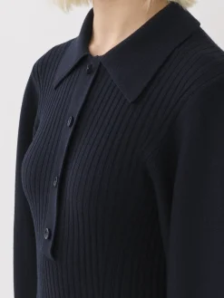 Robes-Chloé Robe Midi Col Polo Iconic Navy