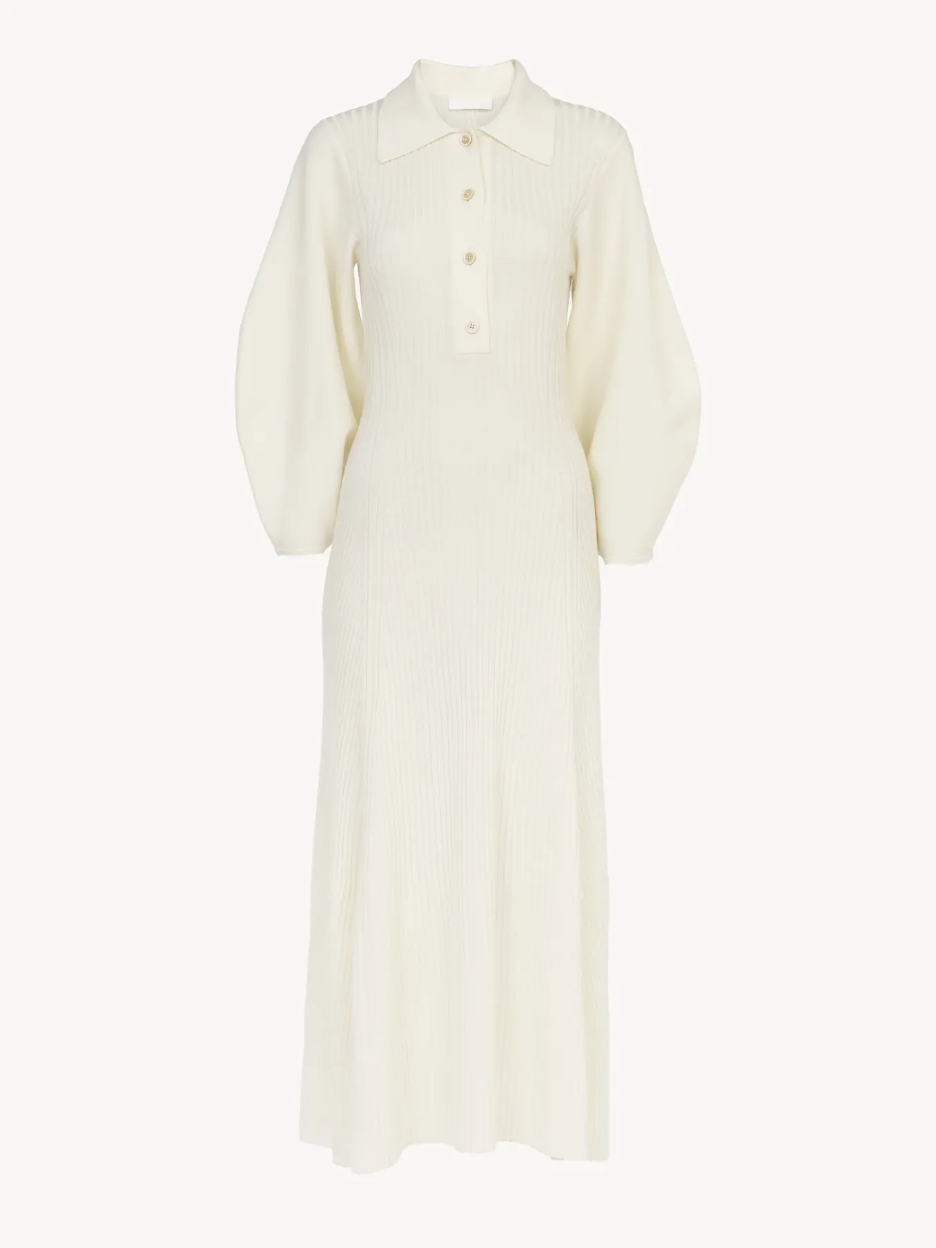 Robes-Chloé Robe Midi Col Polo Iconic Milk