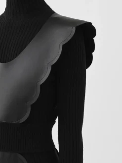 Robes-Chloé Robe Midi Col Roule Noir