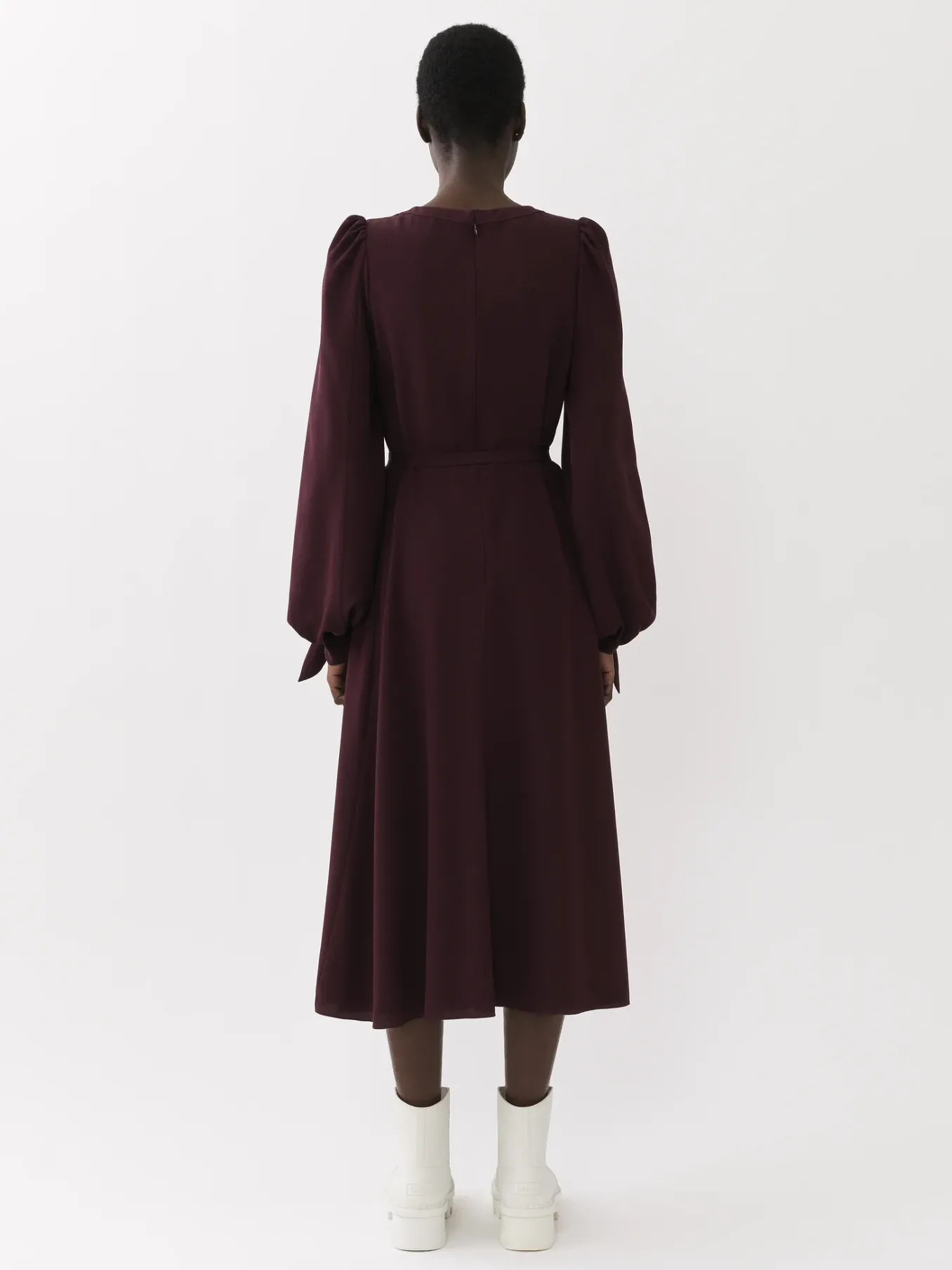 Robes-Chloé Robe Midi Evasee Obscure Purple