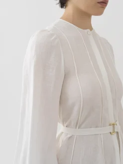 Robes-Chloé Robe Midi Nervuree Iconic Milk