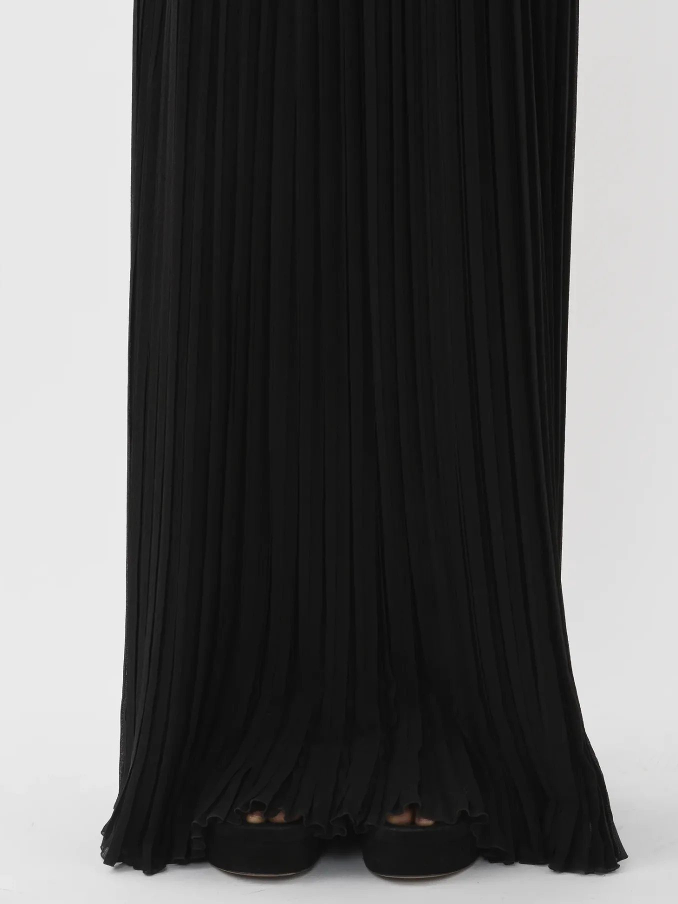 Robes-Chloé Robe Plissee Epaules Nues Noir