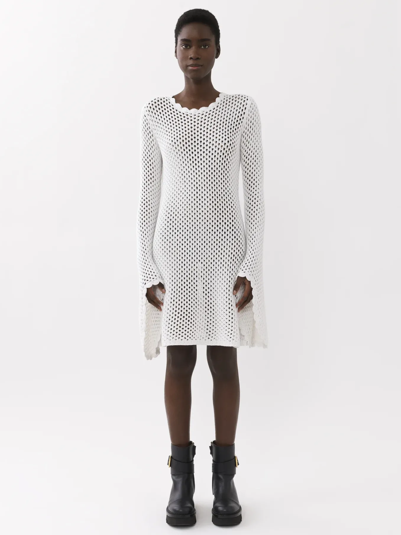 Robes-Chloé Robe Tunique Courte Iconic Milk