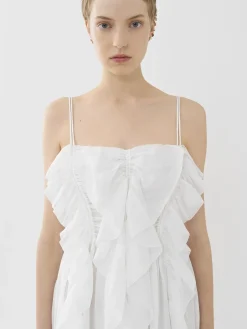 Robes-Chloé Robe Volantee Blanc