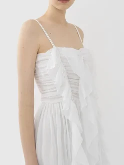 Robes-Chloé Robe Volantee Blanc